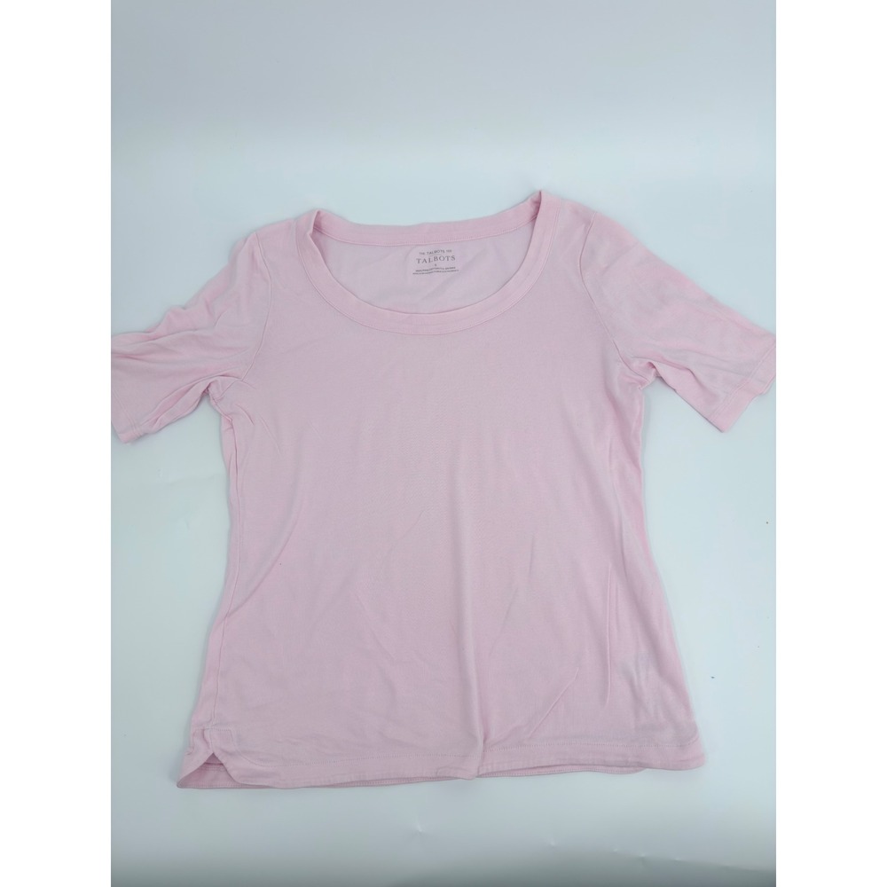 Talbots Tee Scoop Neck Pima Cotton Modern Women Size S Pink Short Sleeve Top